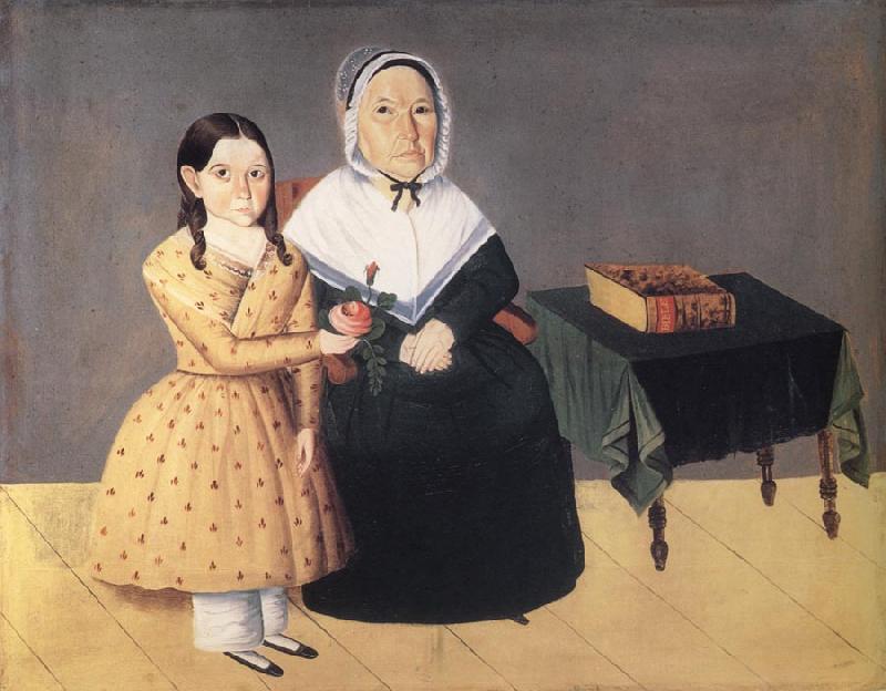 Peck Sheldon Anna Gould Crane and Granddaughter Jennette Sweden oil painting art
